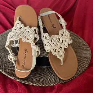 American Eagle Sandals knitted rope design.